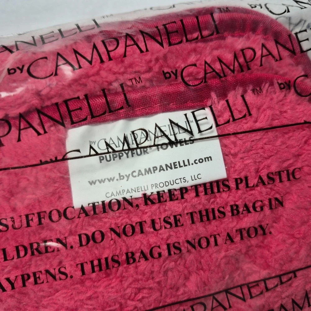 Campanelli Puppyfur Microfiber Cleaning Cloths Set of 2 PINK Reusable Towels